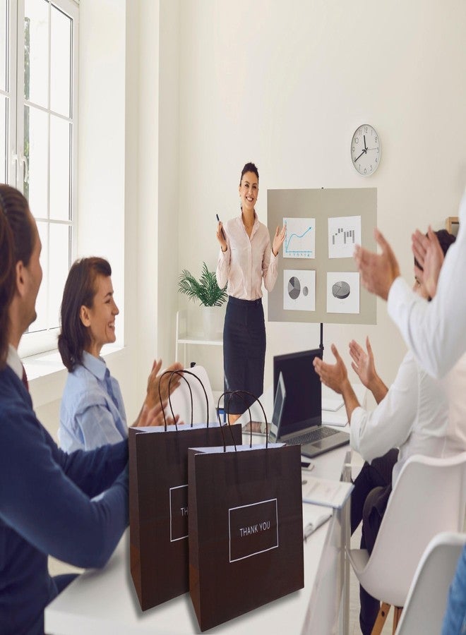 RanGit Bhumi أكياس هدايا رانجيت بهومي - 25 قطعة، أكياس ورقية سوداء متوسطة الحجم 13×5×10 بوصة مع مقابض - أكياس ورقية لحمل الهدايا، مناسبة لتوزيعها كهدايا تذكارية، والفعاليات المؤسسية، وحفلات توزيع الهدايا - أغطية هدايا (متوسطة - سوداء، عبوة من 25 قطعة) - Image 3
